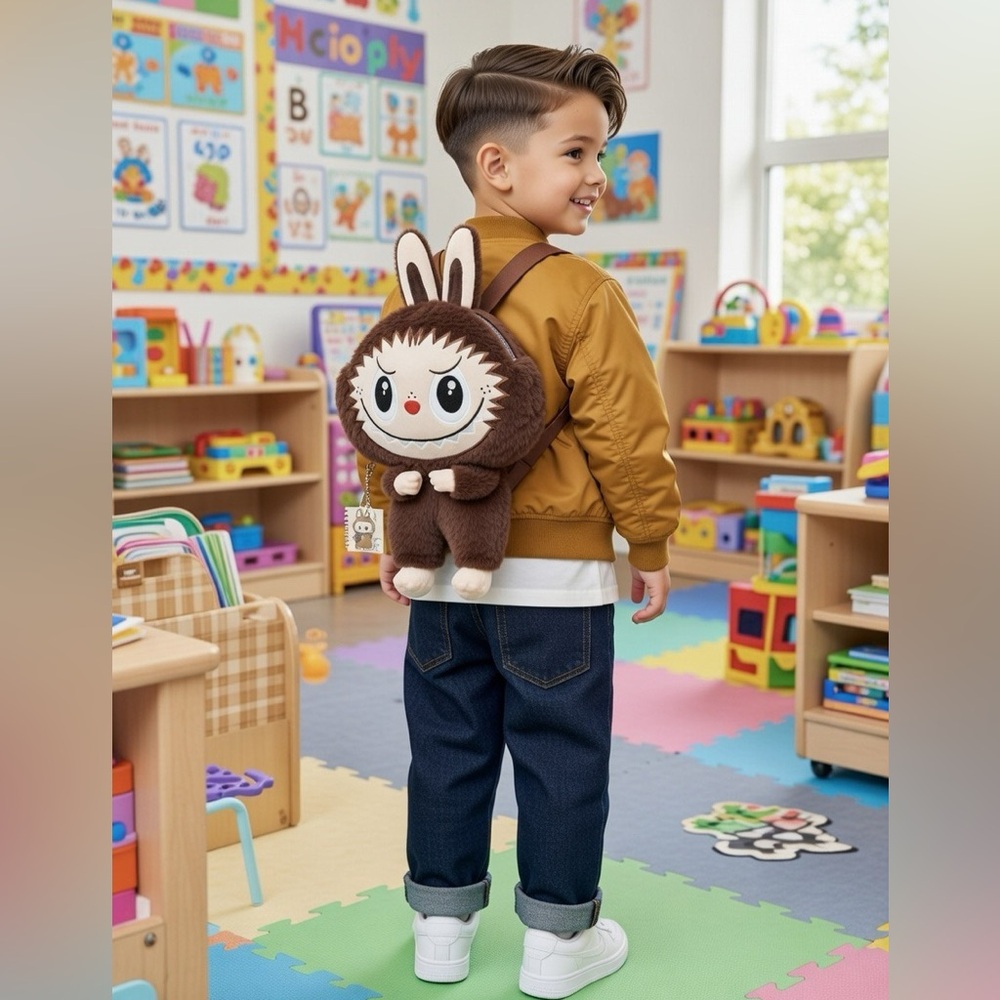Cute custom Labubu backpack with Notebook keychain